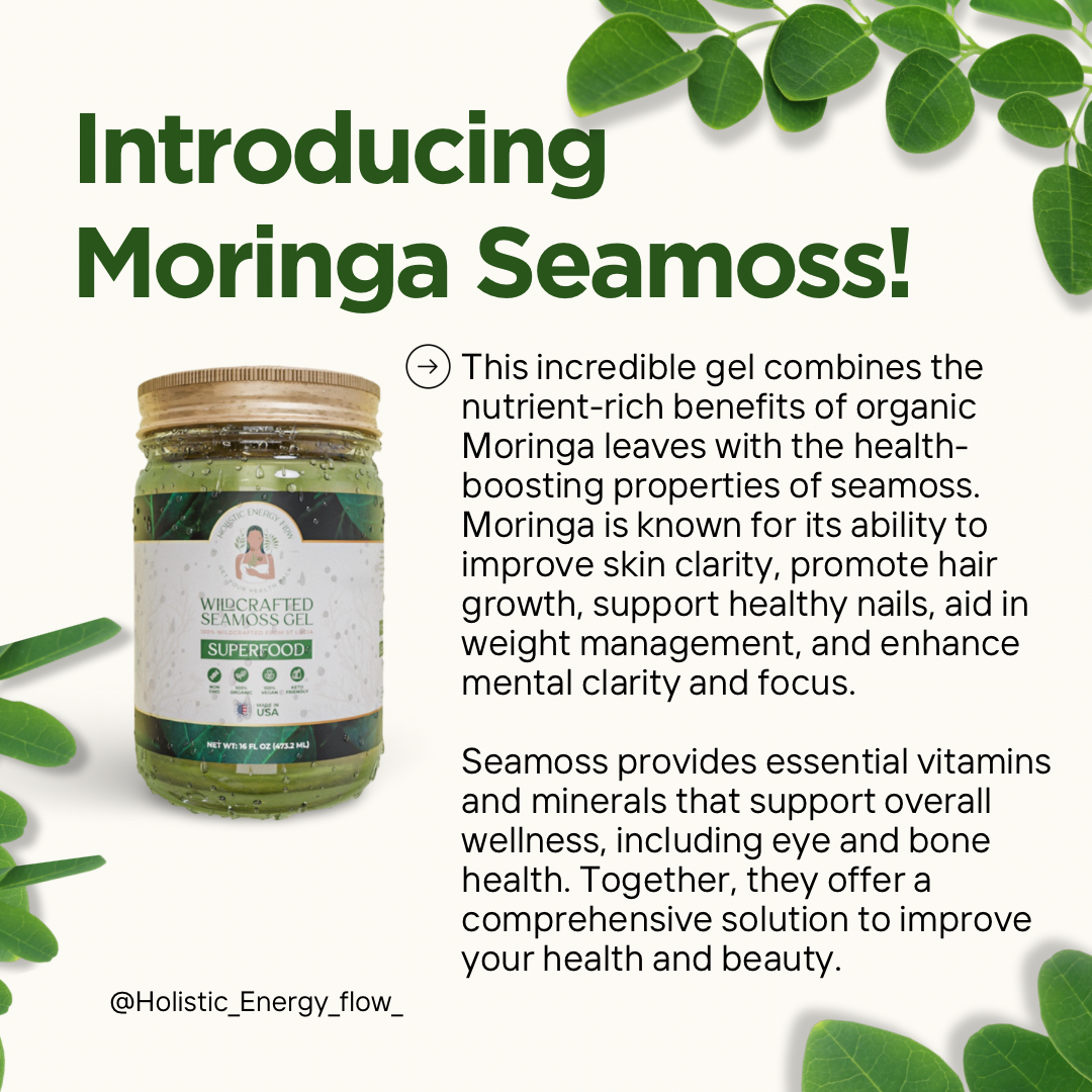 Moringa Seamoss - Healthy Heart, Magnesium, Kidney, Bone, Diabetes, Immune, Digestion Health + More