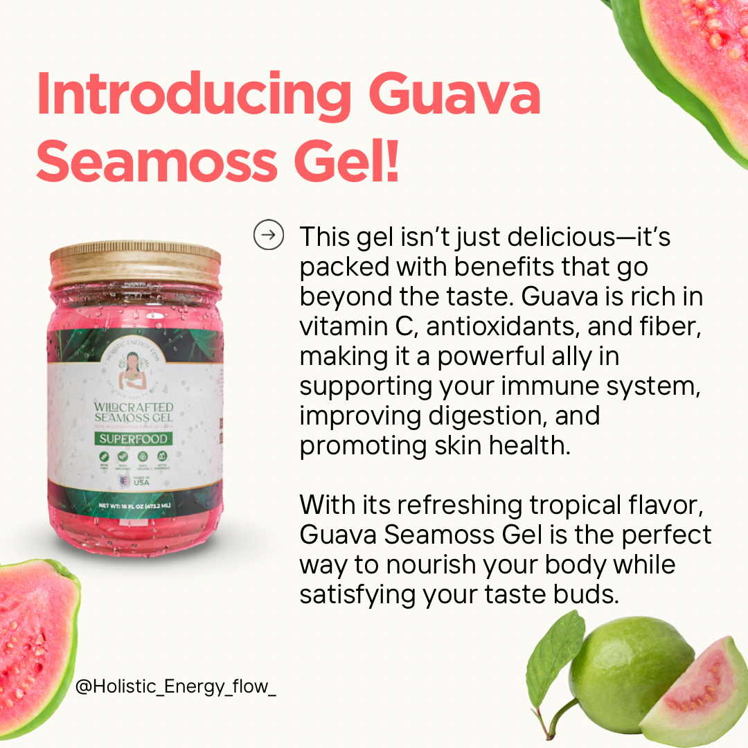 Guava Seamoss - Immunity Boost, Skincare, Constipation, Rich in Iron, Folic Acid, Vitamin A,B,C, Fiber, Kid Friendly*