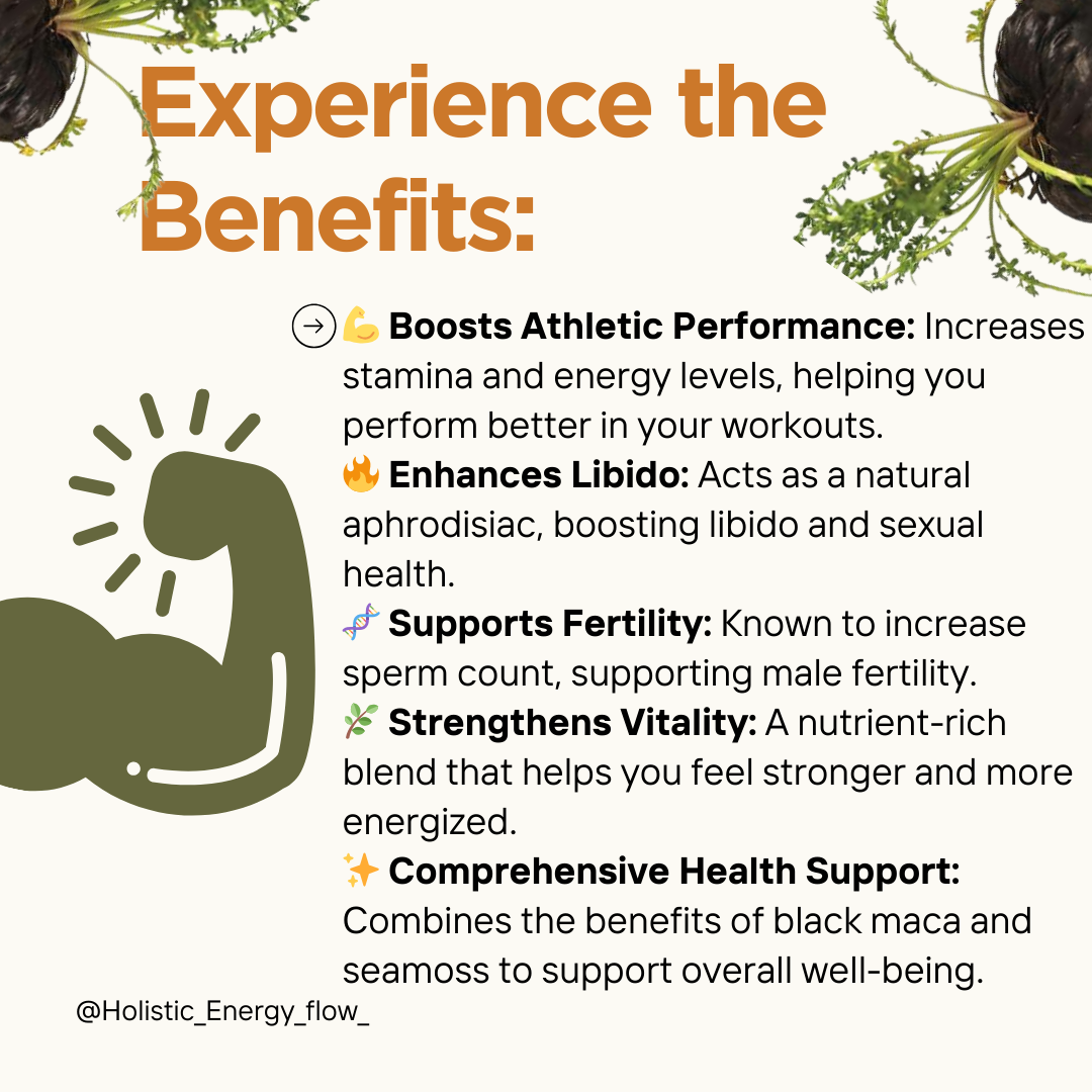 Blackmaca Seamoss (Improves Libido/Stamina, Fertility, Focus, Mental Clarity, Stress/Anxiety)