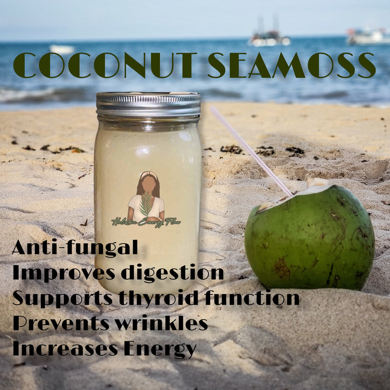 Seamoss + Coconut (Improves Digestion, Memory, Fights Fatigue, Kidney, High in Potassium, Magnesium, Blood Pressure)
